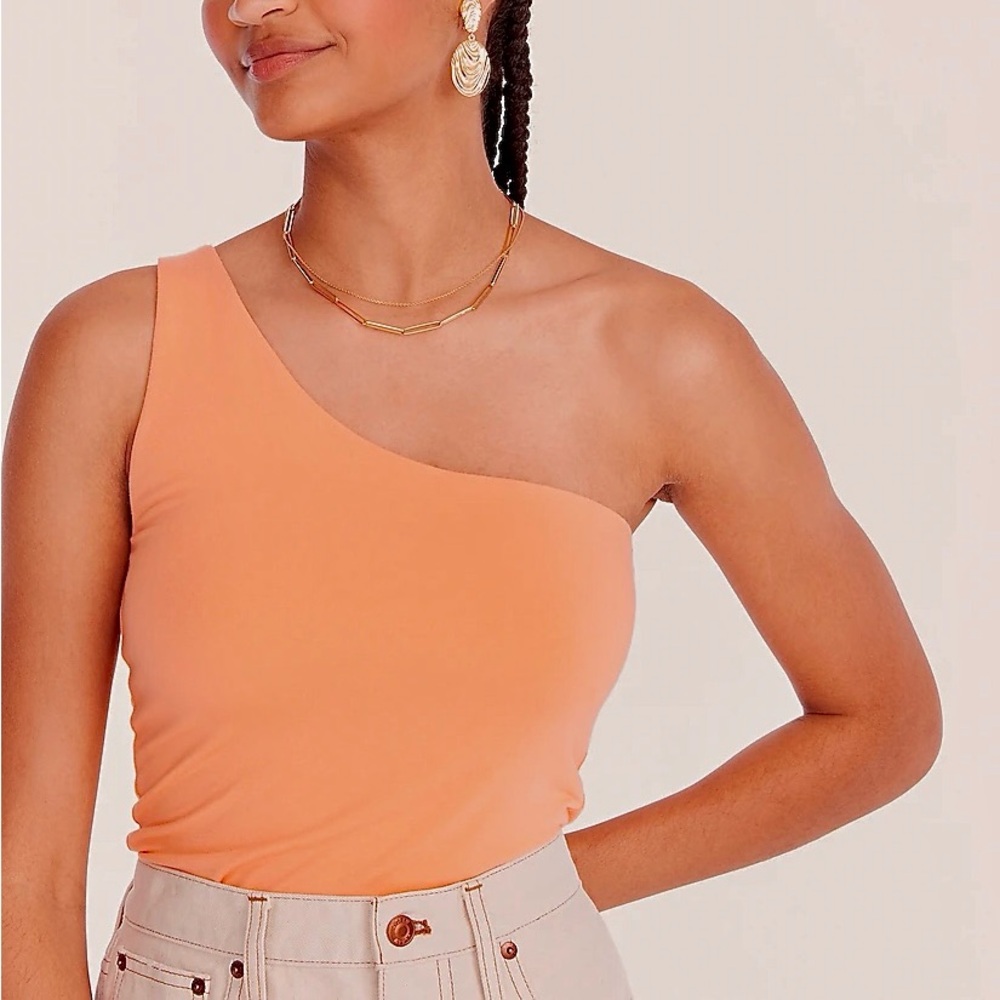 J.CREW NWT FormKnit one-shoulder tank top Light Caramel S Small